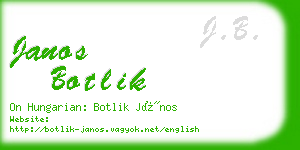 janos botlik business card